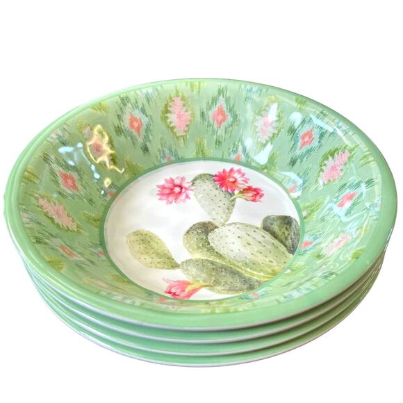 CERTIFIED INTERNATIONAL Desert Blooms Cactus Melamine All Purpose Bowl Set 4 NEW - Picture 1 of 13